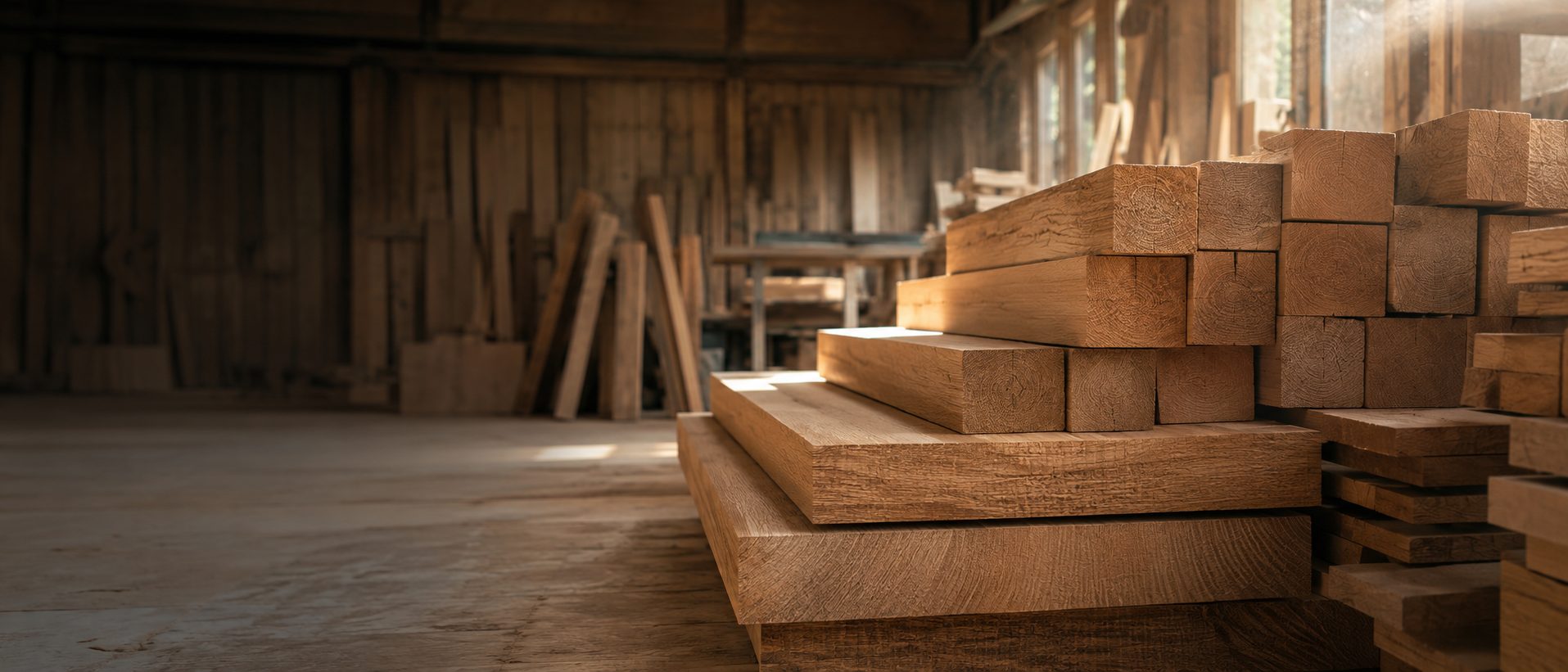 Dubové řezivo v dílně KAP WOOD